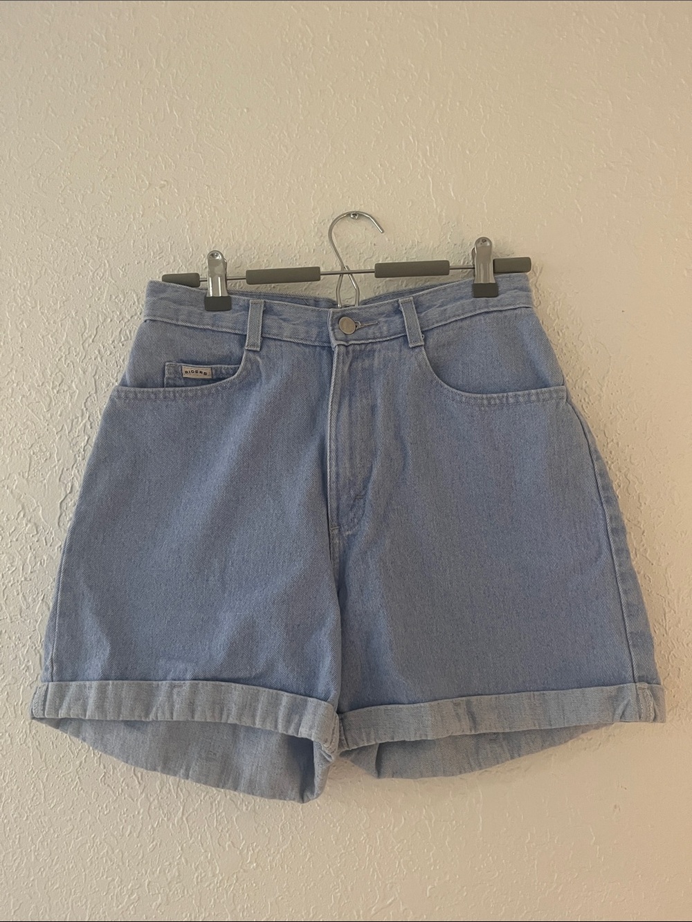 Riders Light Wash Denim Roll-Cuff Shorts